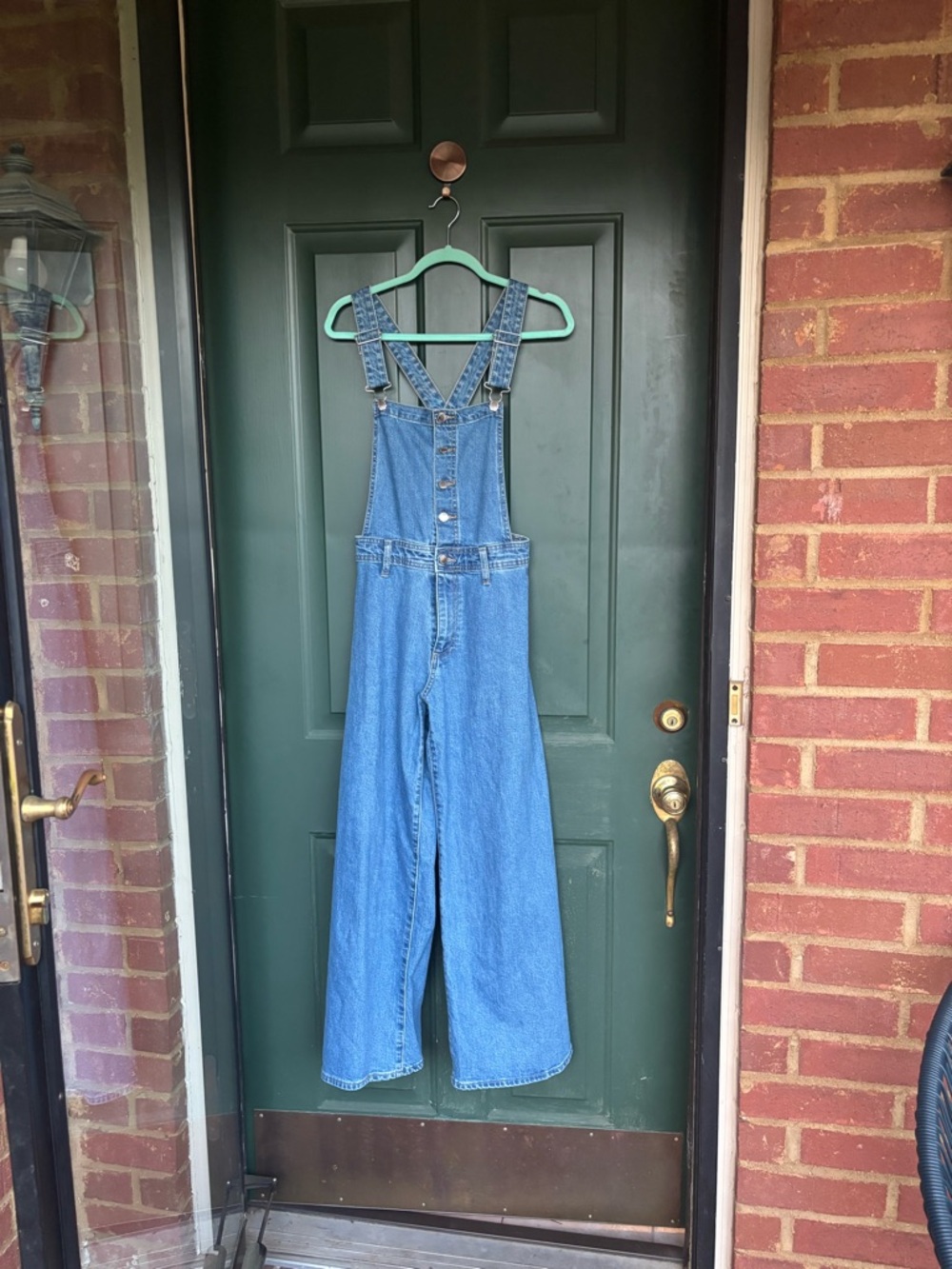 Denim Wide-Leg Overalls - Blue